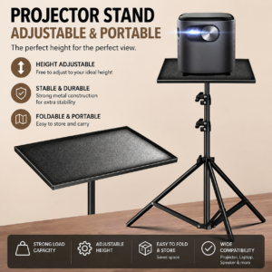 Support de projecteur réglable, trois hauteurs, vue de profil