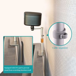 Support pivotant 360 degrés pour écran de projection, detail