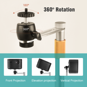 Support pivotant 360 degrés pour écran de projection, vue arriere