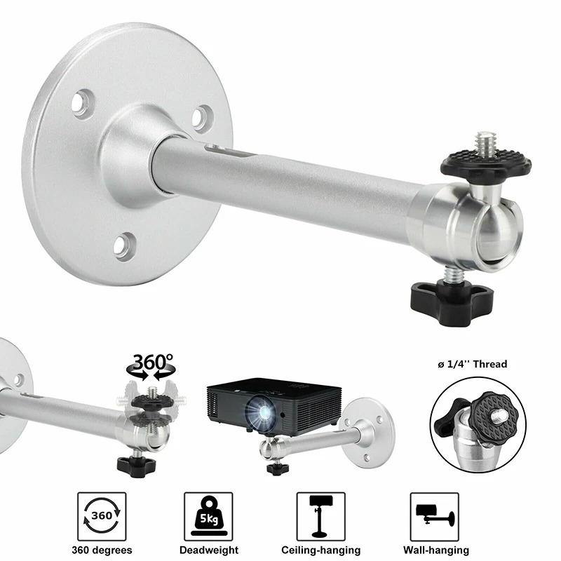 Support videoprojecteur mural et plafond, quatre longueurs, vue de face