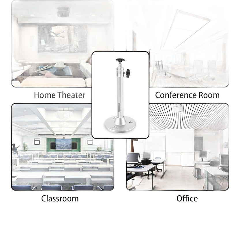 Support videoprojecteur mural et plafond, quatre longueurs, vue de profil