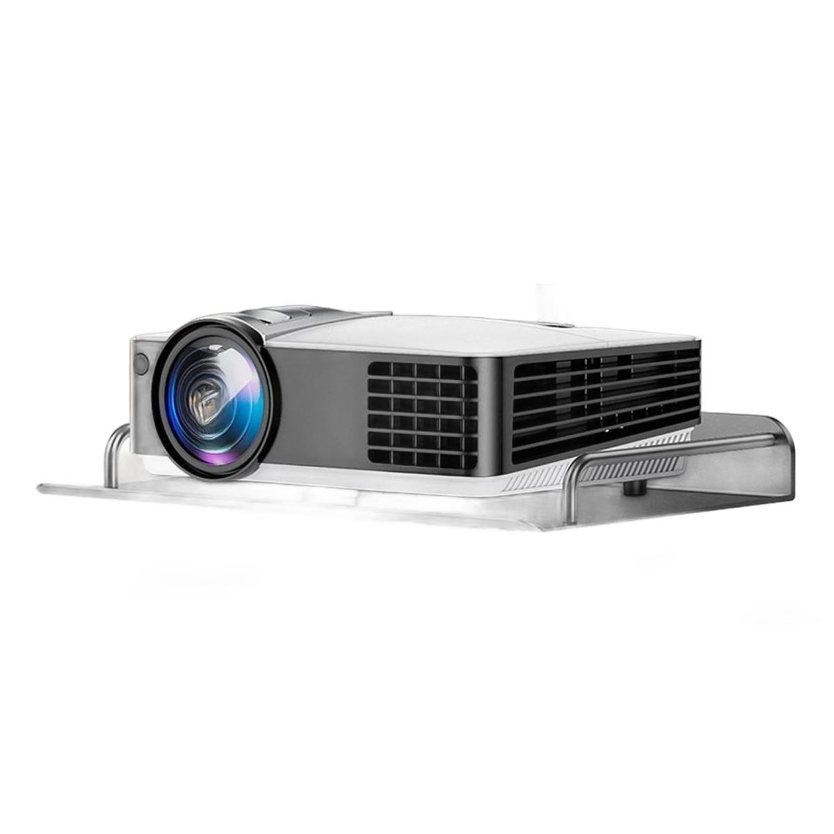 Support vidéoprojecteur plafond à plateau 31 x 22 cm, tube de 20 à 40 cm, vue de face