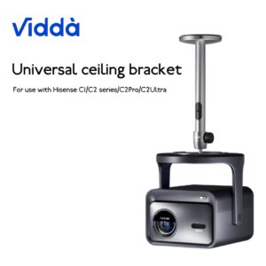 Support vidéoprojecteur plafond télescopique en aluminium, rotule 360, vue arriere