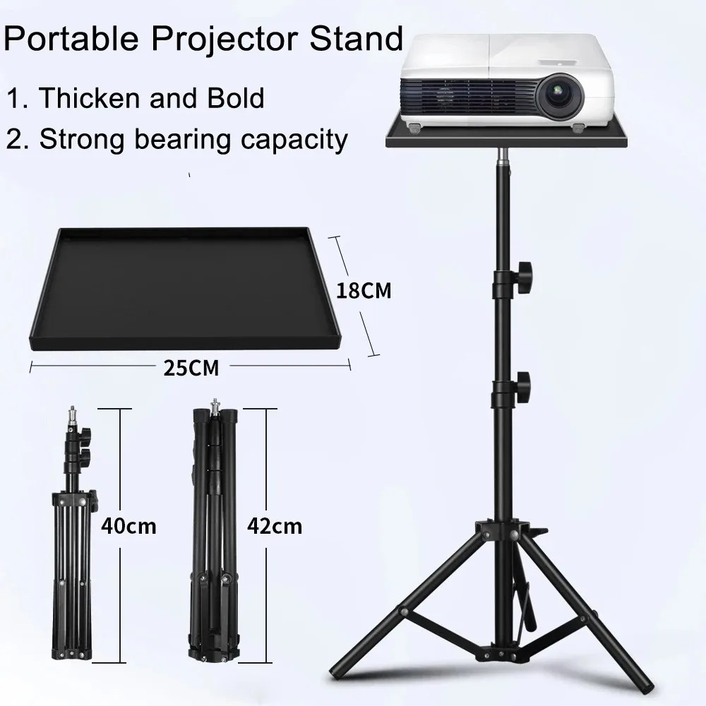 Support vidéoprojecteur trépied à plateau, hauteur jusqu'à 1,2 m, vue arriere