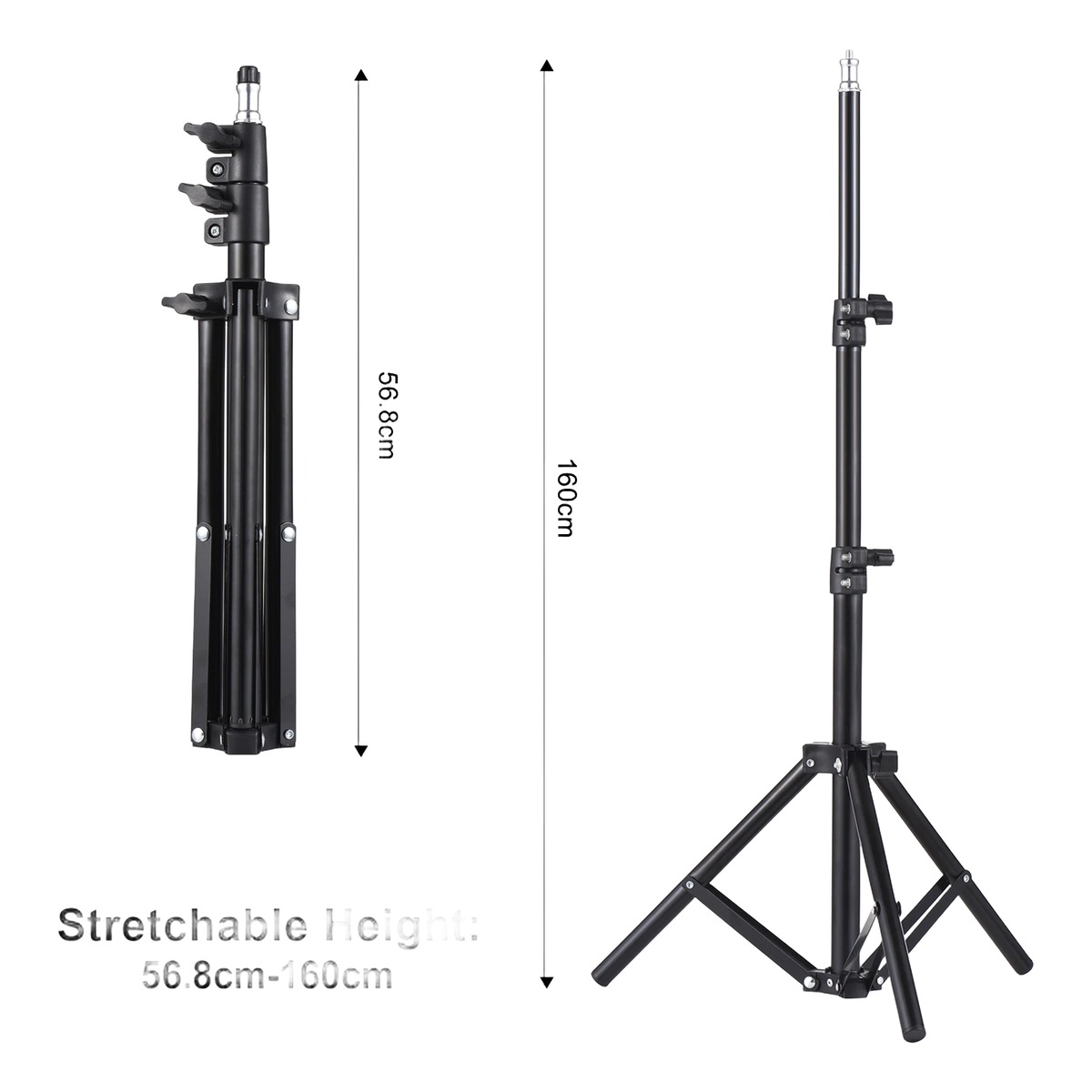 Support videoprojecteur trépied aluminium, 58 à 160 cm, vue de face