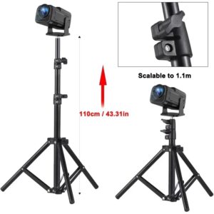 Support videoprojecteur trépied de voyage, vis photo 1/4, vue de face