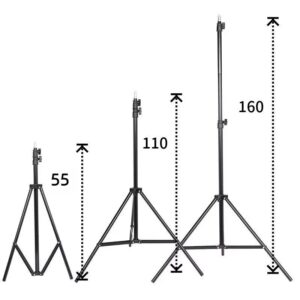 Support vidéoprojecteur trépied extensible en 110 cm ou 160 cm, vue de trois quarts