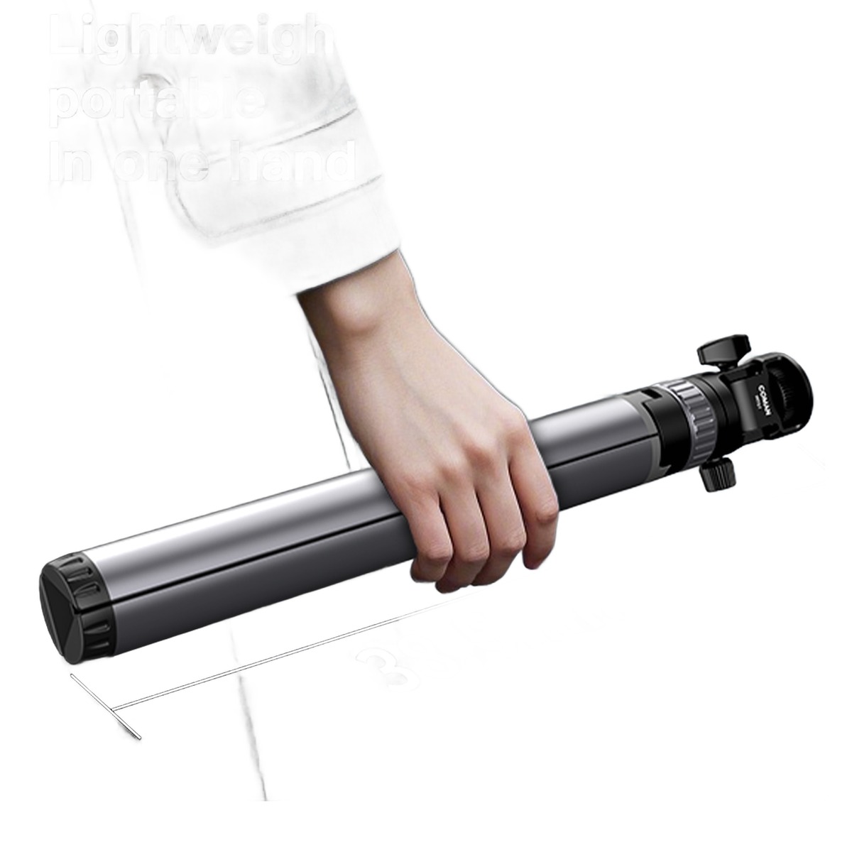 Trépied en aluminium 1,96 m pour projecteur et éclairage, vue de trois quarts