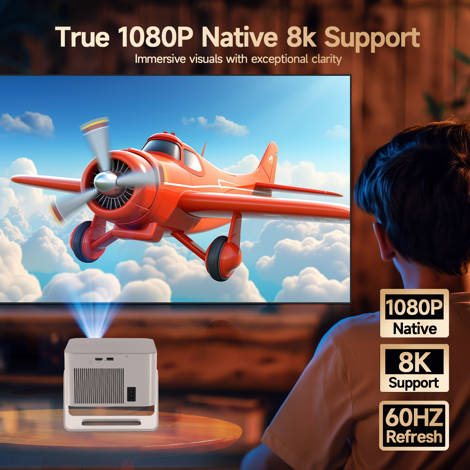 Vidéoprojecteur 4K à 900 lumens ANSI sous Android 14, detail
