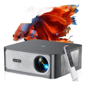 Videoprojecteur 4K compatible avec autofocus et Wi-Fi, vue de trois quarts