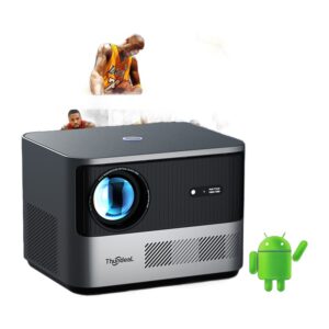 Videoprojecteur 4k compatible avec mise au point auto, vue de trois quarts