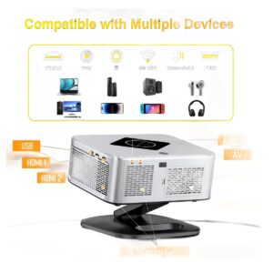 Videoprojecteur 4K compatible HDR10 pour salon et jardin, vue de trois quarts