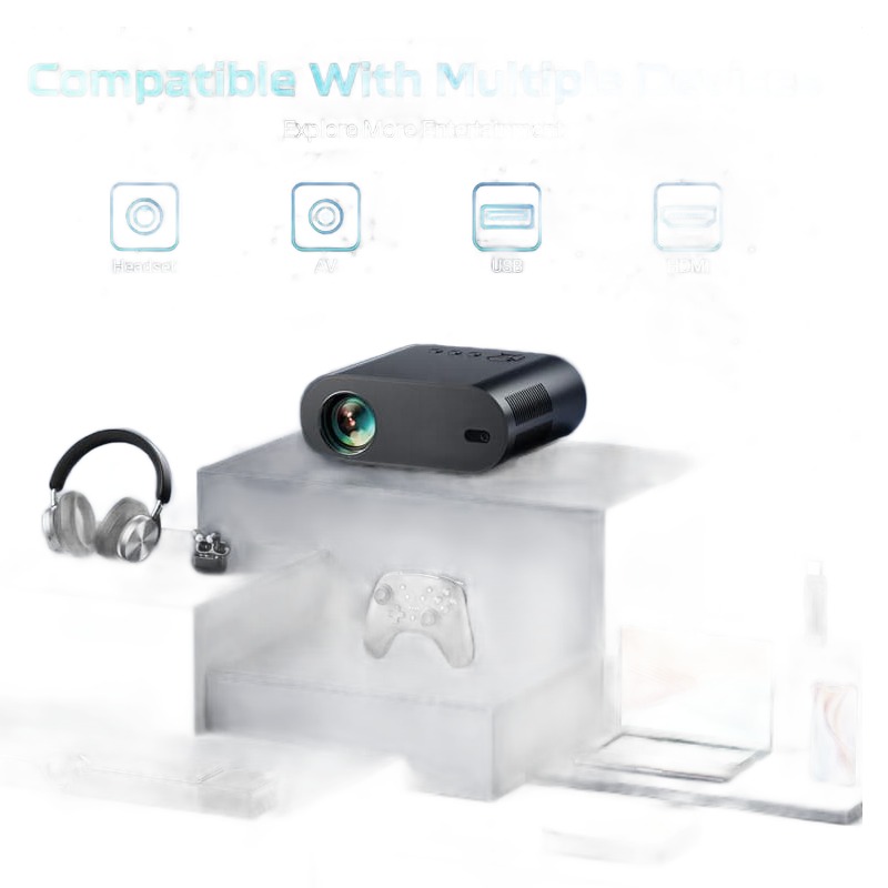 Vidéoprojecteur 4K en lecture, 1080p natif et 1000 lumens ANSI, vue de face