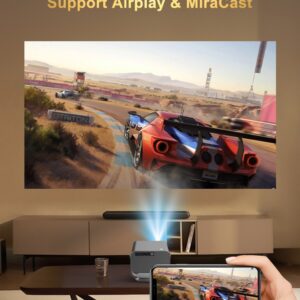 Vidéoprojecteur 4K en lecture, Android TV, pied métal à 360°, vue arriere