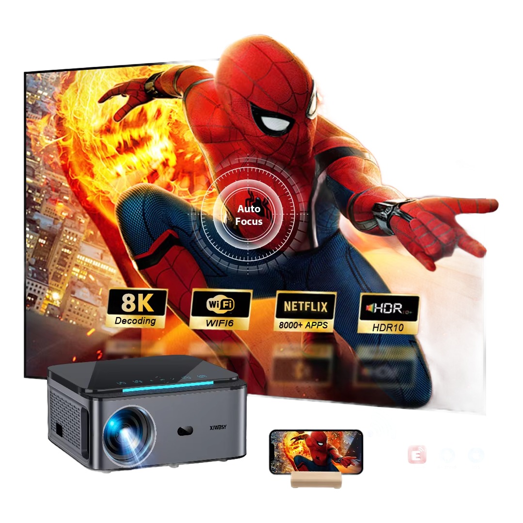 Vidéoprojecteur 4K en lecture de 1000 lumens ANSI, 1080p natif, vue principale