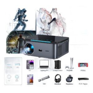 Vidéoprojecteur 4K en lecture de 1000 lumens ANSI, 1080p natif, vue de trois quarts