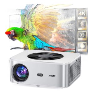 Videoprojecteur 4k, vidéoprojecteur portable d'extérieur à 1000 lumens, vue de trois quarts