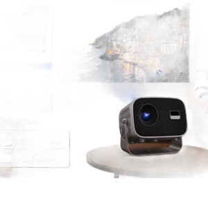 Vidéoprojecteur portable 900 lumens ANSI sur pied rotatif à 360°, vue de face