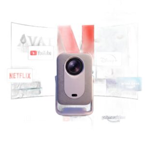 Vidéoprojecteur portable à batterie 16 000 mAh, Android 14, vue de face