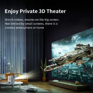 Vidéoprojecteur portable à poignée, 1080p natif et Android 11, vue arriere