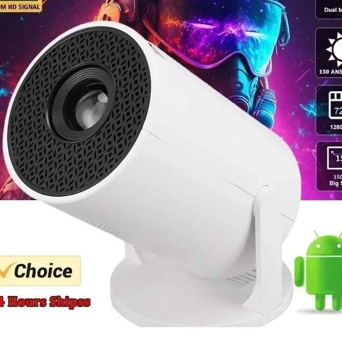 Videoprojecteur Portable Mini HY300 Android 11 Wifi6 4K, vue de profil