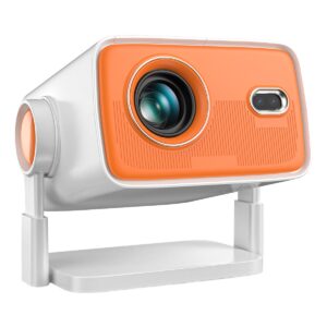 Vidéoprojecteur portable orange et blanc, 1080p natif, 400 ANSI, vue principale