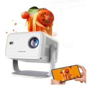 Vidéoprojecteur portable orientable à 360 degrés, 1080p natif et 650, vue de trois quarts