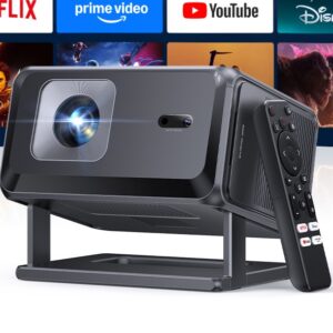 Videoprojecteur portable, projecteur 4K 1080P FHD avec autofocus, vue de face