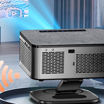 Videoprojecteur portable, projecteur Google TV Android 14.0, vue de profil