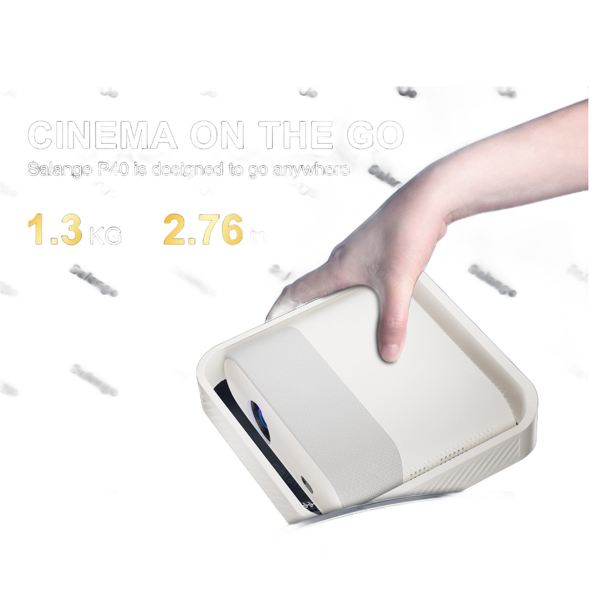 Vidéoprojecteur portable ultra-fin à lumière d'ambiance RVB, 1080p, detail