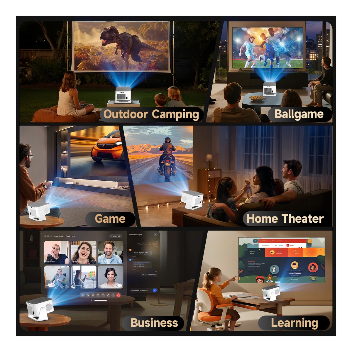 Videoprojecteur portable, vidéo projecteur HY350Max Android 14 Portable, detail