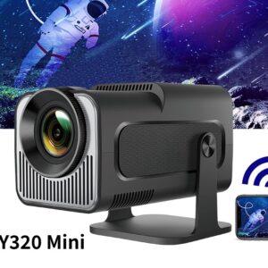 Videoprojecteur portable, videoprojecteur HY320 Android 14.0, vue de trois quarts