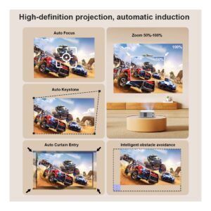 Videoprojecteur portable, videoprojecteur TD95W Android Full HD 1080P, vue de face