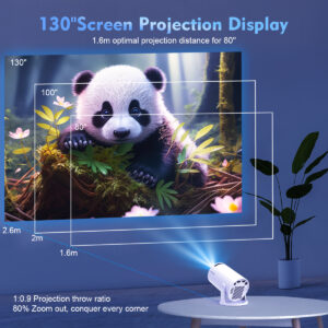 Vidéoprojecteur portable Wi-Fi 6 double bande, detail