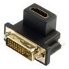 Adaptateur DVI HDMI coudé à 90 degrés, DVI mâle vers HDMI femelle, vue principale