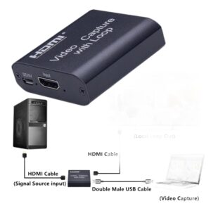 Boîtier de capture HDMI avec sortie en boucle, entrée 4K, vue de trois quarts