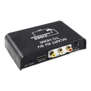 Boîtier péritel vers HDMI 3 en 1, entrées AV composite et S-vidéo, vue de face