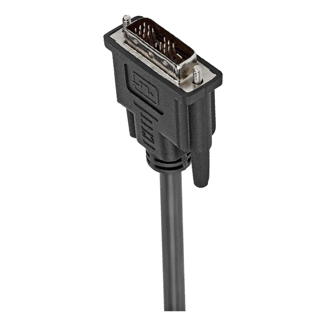 Câble DVI-D single link 1,8 m, DVI 18+1 mâle vers mâle, vue de trois quarts
