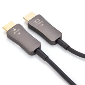 Câble HDMI fibre optique 4K à 60 Hz, HDMI 2.0, de 5 à 25 mètres, vue de trois quarts