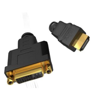 Câble HDMI vers DVI femelle de 30 cm, DVI-I 24+5 et HDMI mâle, vue de trois quarts
