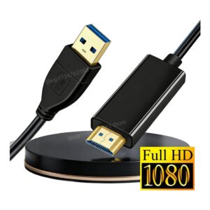 Câble USB HDMI de 1,8 m, port USB 3.0 vers vidéoprojecteur en 1080p, vue de face