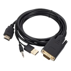 Câble VGA vers HDMI avec audio, 1,8 m et alimentation USB, vue principale