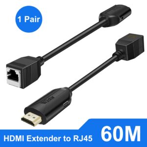 Câble vidéoprojecteur HDMI vers RJ45 en cordons, paire 60 m, vue de face