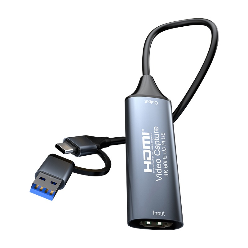 Carte de capture HDMI 4K à 60 Hz, sortie USB 3.0 ou USB-C, vue de face