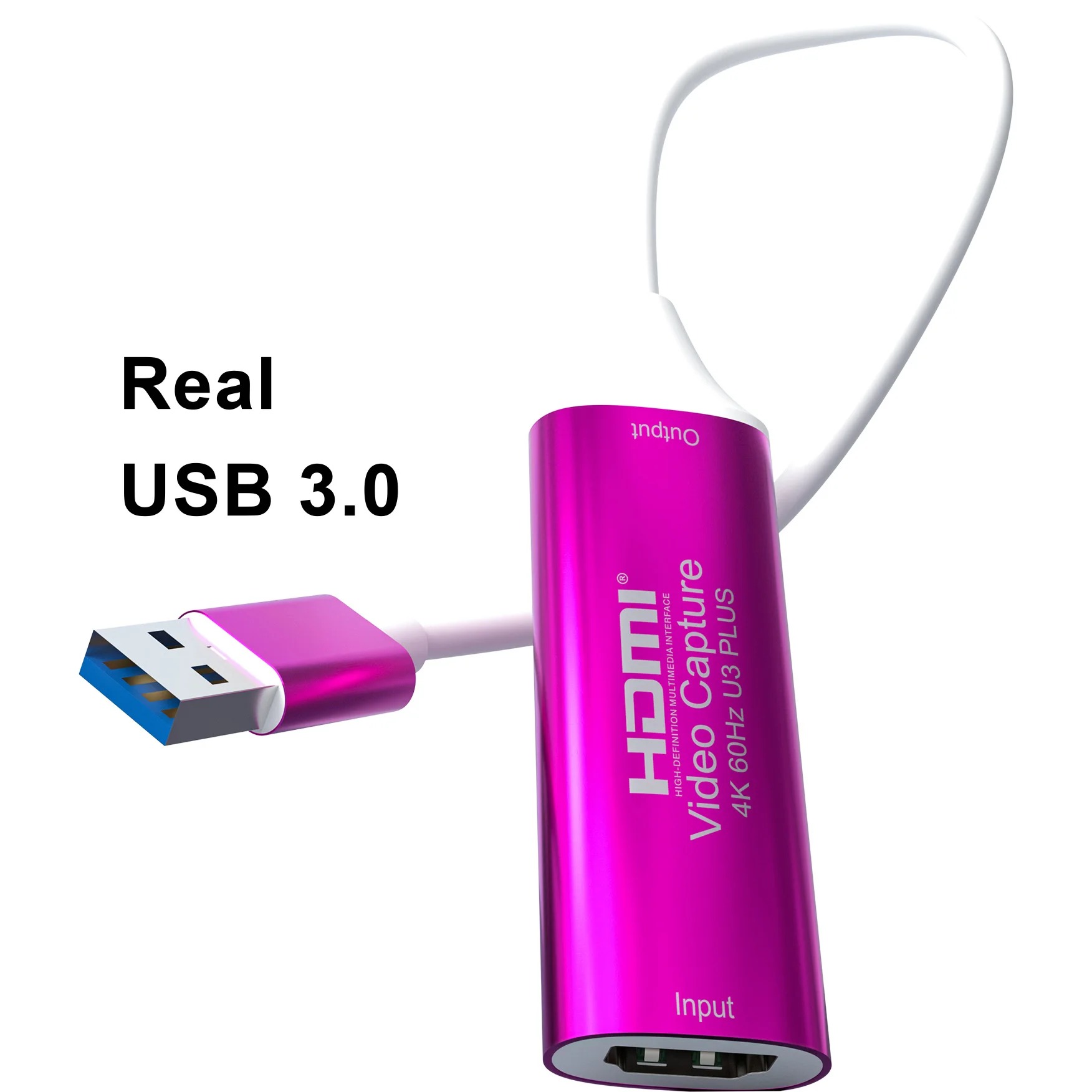 Carte de capture HDMI 4K à 60 Hz, sortie USB 3.0 ou USB-C, detail