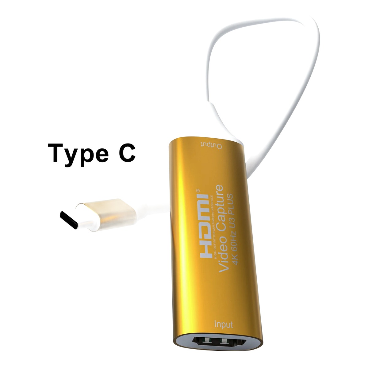 Carte de capture HDMI 4K à 60 Hz, sortie USB 3.0 ou USB-C, vue arriere