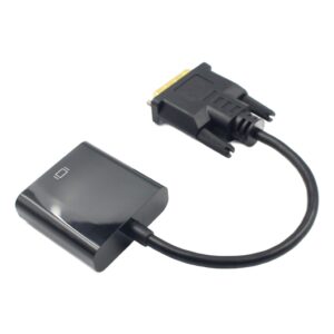 Convertisseur DVI VGA actif, entrée DVI-D 24+1 vers sortie VGA, 1080p, vue de trois quarts