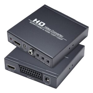 Convertisseur péritel HDMI avec entrée HDMI, sortie 1080p et coaxiale, vue principale