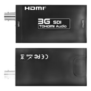 Convertisseur SDI HDMI pour caméra, entrée BNC 3G-SDI vers HDMI, vue de trois quarts