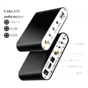 Décodeur 5.1 Bluetooth avec entrée HDMI ARC, optique et coaxiale, vue principale